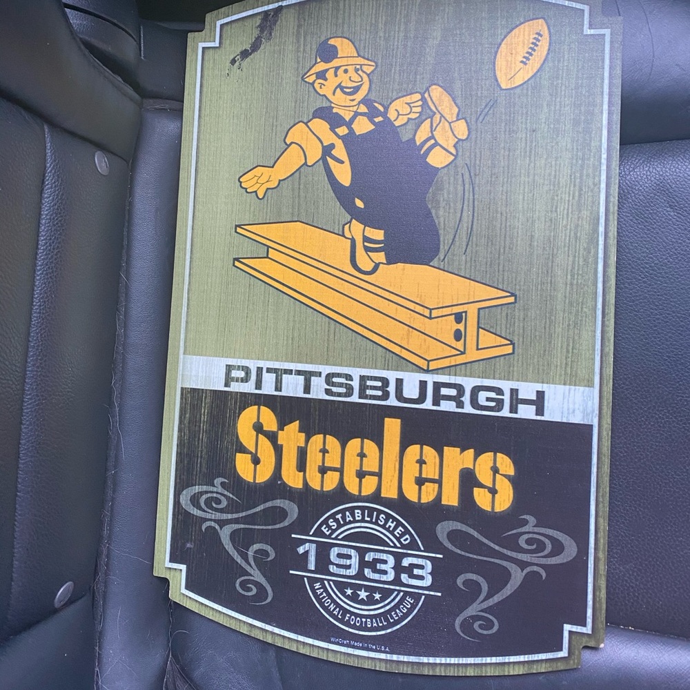Steelers wood throwback sign